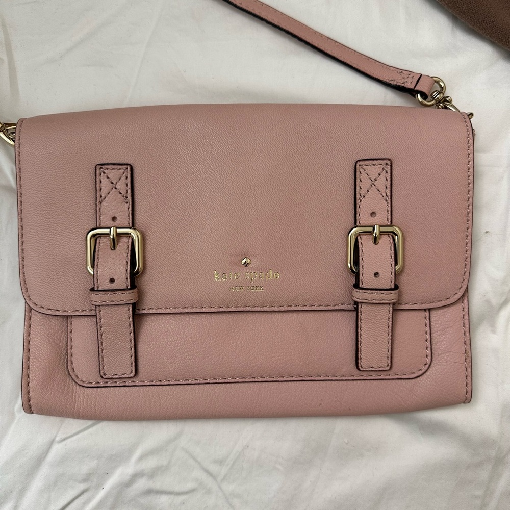 Kate Spade Blush Crossbody Bag with Gold Accents